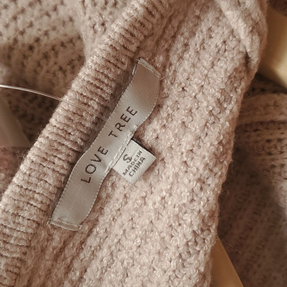 Nordstrom rack Love Tree sexy plunging V back sweater dress neutral taupe beige - Picture 7 of 12